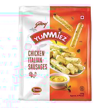 Godrej Yummiez Chicken Italian Sausages, 250G
