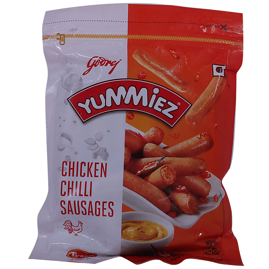 Godrej Yummiez Chicken Chilli Sausages, 250 G Pouch