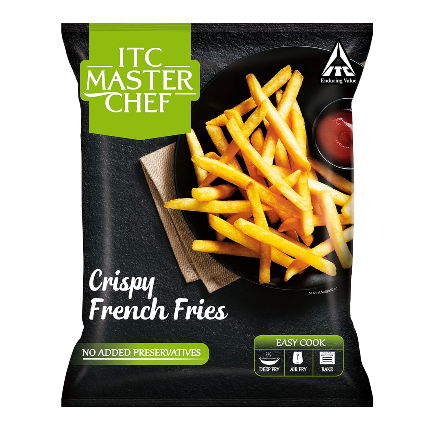 Itc Master Chef Crispy French Fries, 420 G Veg Frozen Snack, Ready To Cook