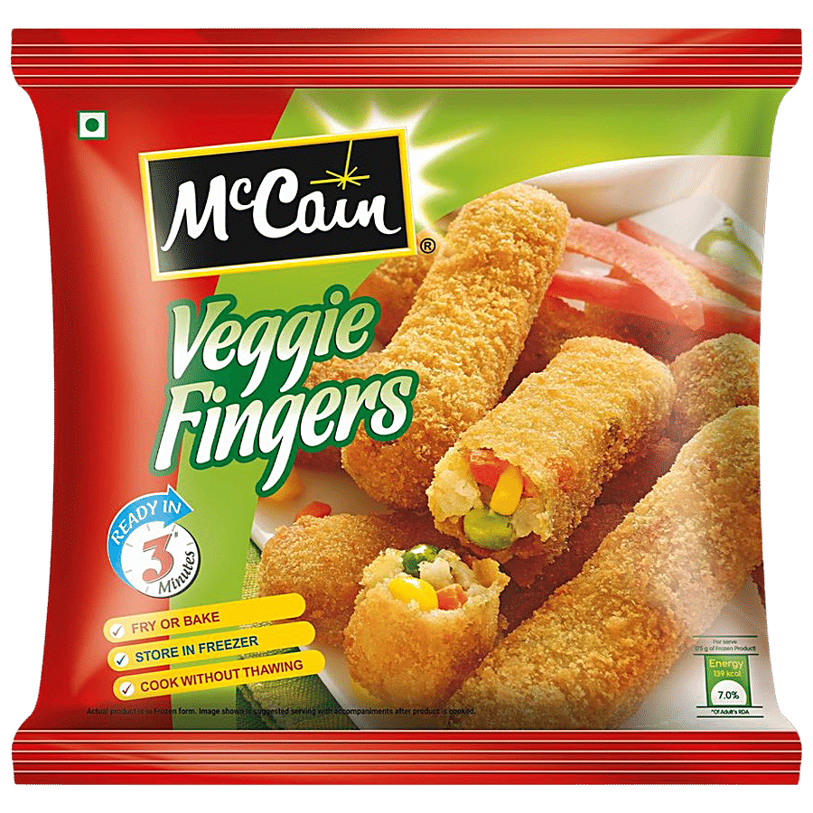 Mccain Veggie Fingers, Veggie Delight With Corn, Carrot & Peas, 400 G