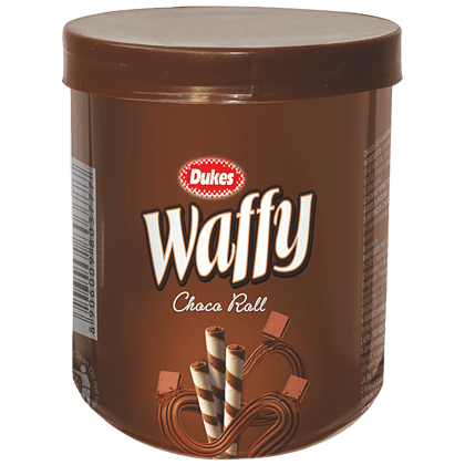 Dukes Waffy Chocolate Flavoured Wafer Roll Jar, 250G