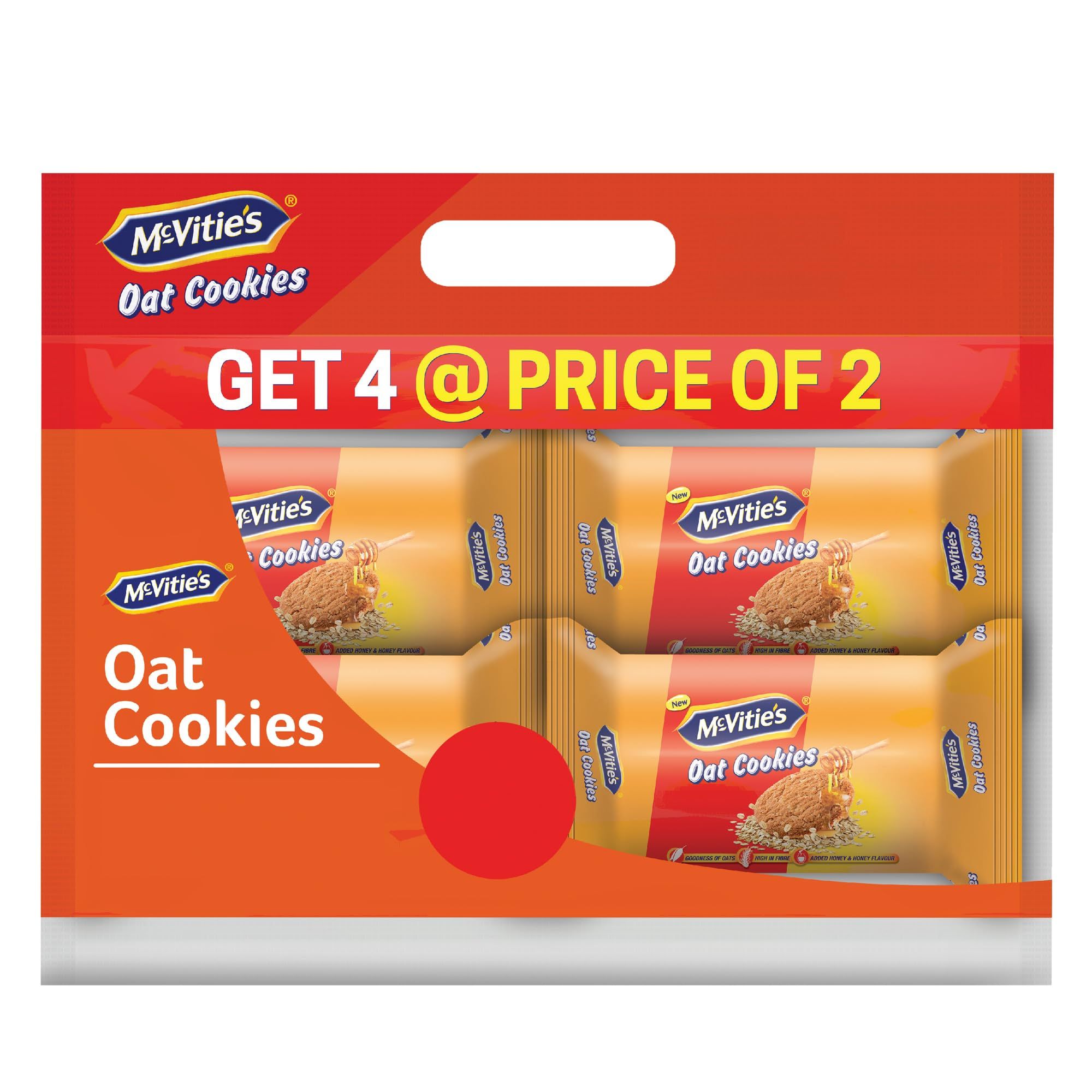 Mcvities Mcvitie's Oat Cookies With Goodness Of Oats & Honey, 300G (Buy 2 Get 2 Free), Oatmeal