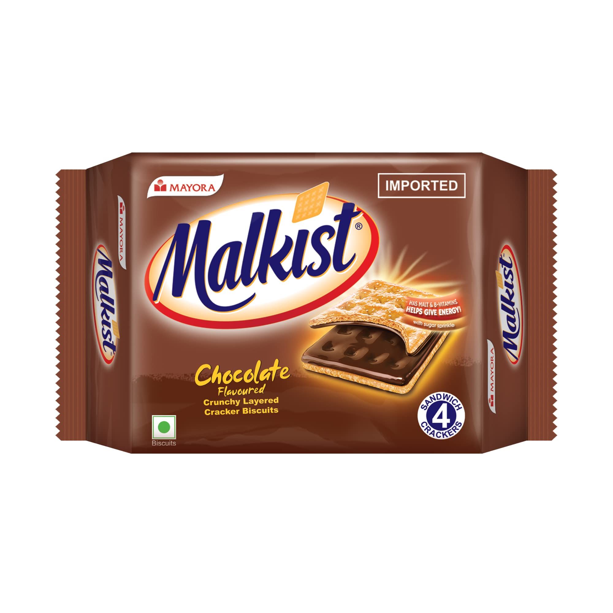 Malkist Chocolate Flavoured Cracker Biscuits, 72G, Pack Of 8(Chocolate)