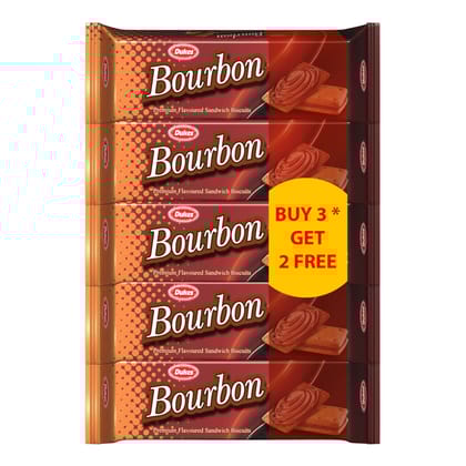 Dukes Bourbon Premium Chocolate Flavoured Sandwich Biscuit (Buy 3 Get 2 Free, 675G)