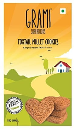 Grami Superfoods Foxtail Millet Cookies, High In Fibre, Calcium, Maintains Bone Health, 75 G Box