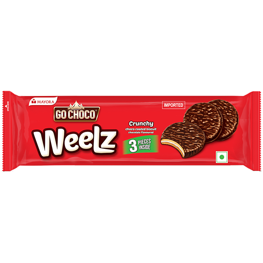Go Choco Weelz Crunchy Chocolate Coated Biscuit, 36 G