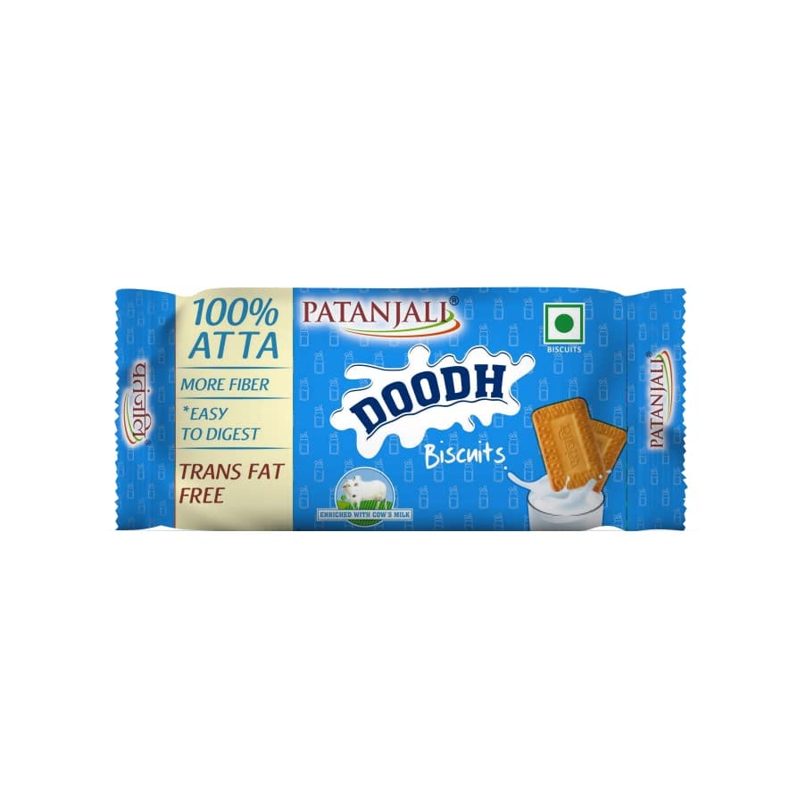 Patanjali Doodh Biscuit, Whole Wheat Milk Cookie, Rich In Fibre, 70 Gm