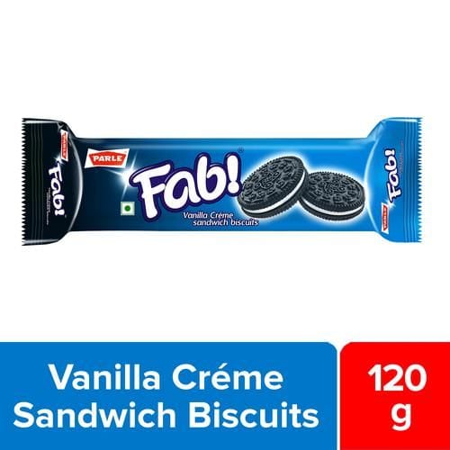 Parle Fab Vanilla Creme Sandwich Biscuits, 120 G