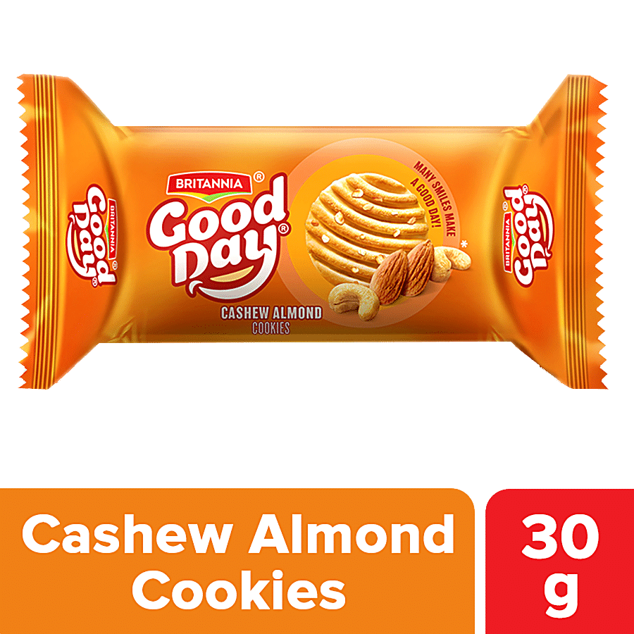 Britannia Good Day Cashew Almond Cookies, Crunchy, Ready To Eat, 30 G