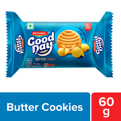 Britannia Good Day Butter Cookies, Crunchy, Zero Trans Fat, Ready To Eat, 60 G