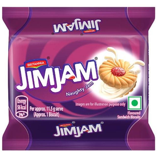 Britannia Jim Jam Cream Biscuit - Crunchy, Ready To Eat, 3 x 138 g Multipack