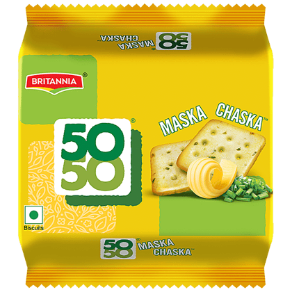 Britannia 50, 50 Maska Chaska Salted Biscuits, 105 G