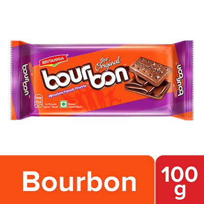 Britannia Bourbon Chocolate Cream Biscuits, 100 G