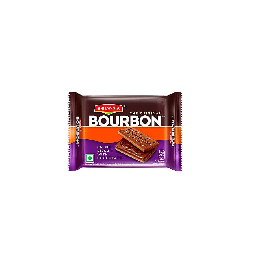 Britannia Bourbon, The Original Choco Creme Sandwich Biscuit, 50 G Pouch
