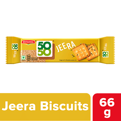 Britannia 50, 50, Jeera Masti Biscuits, Teatime Snack, 66 G