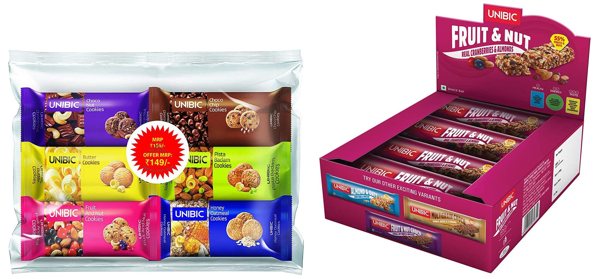 Unibic Cookies, Assorted, 450G (Pack Of 6 X 75 G)