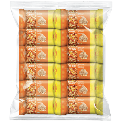 Unibic Cashew Almond Cookies, Tasty & Crispy Snack, 60 G (Pack Of 12)