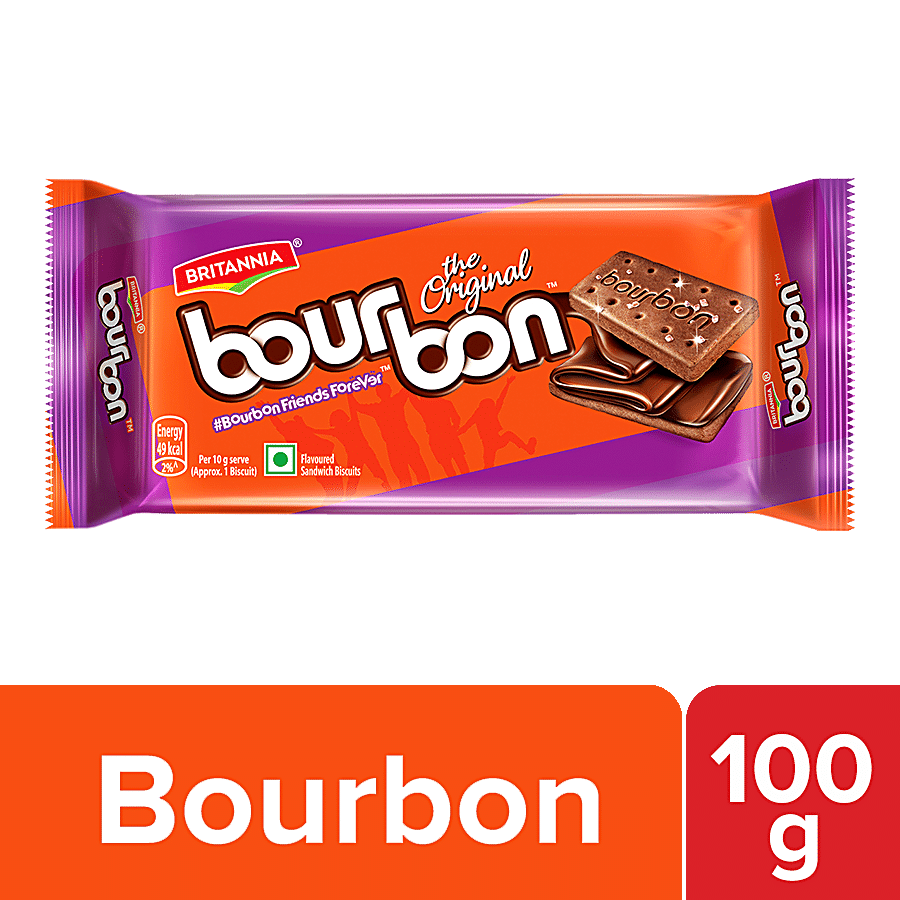 Britannia Bourbon Chocolate Cream Biscuits, 100 G
