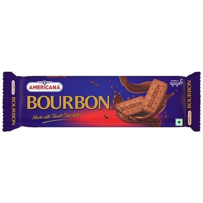 Americana Bourbon Premium Chocolate Flavoured Sandwich Biscuit, Made With Delic, 150G (Pack Of 8, 150G Each)