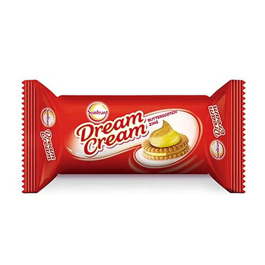 Sunfeast Dream Cream Biscuits, Butterscotch Zing, 60 G Pouch