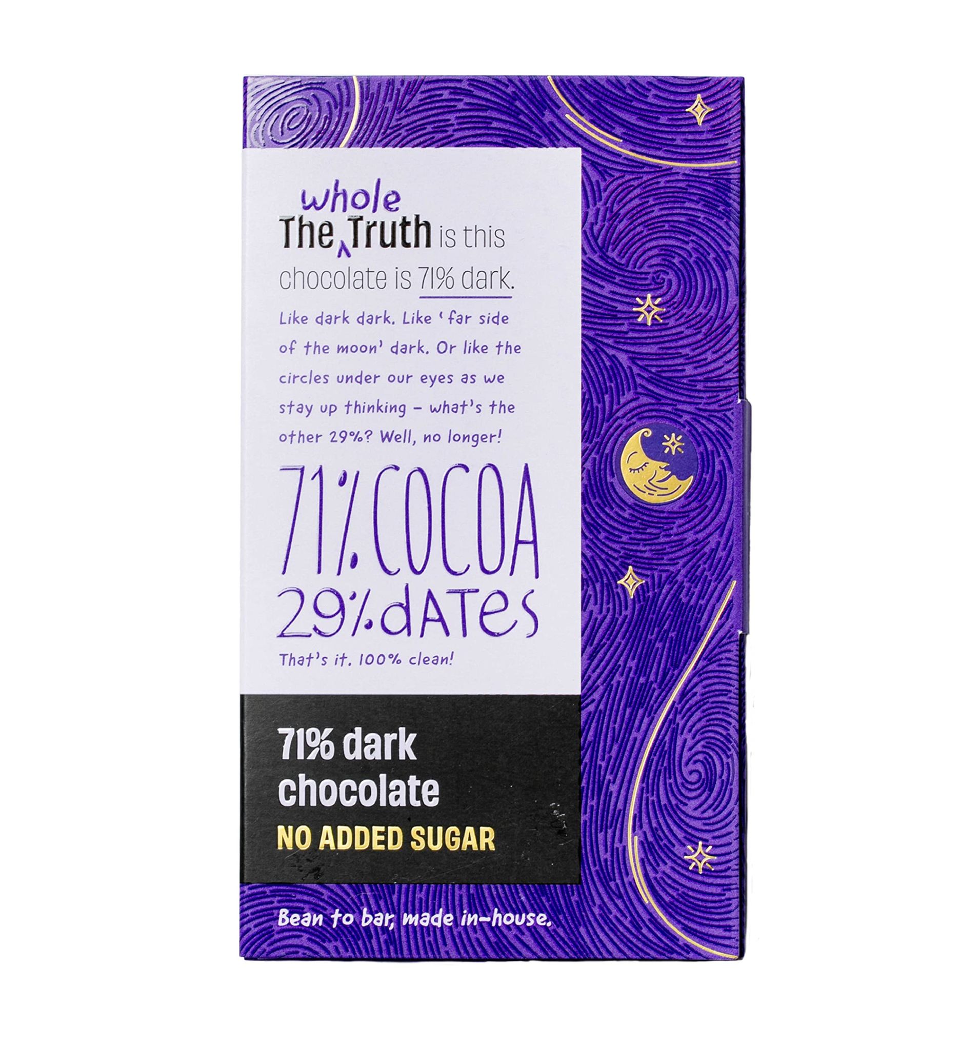The Whole Truth, 71% Dark Chocolate, No Added Sugar, Sweetened Only With Dates, 71% Cocoa, 29% Dates