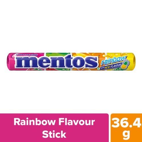 Mentos Chewy Dragees, Rainbow Assorted Flavour, 36.4 G