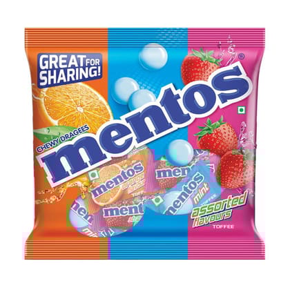 Mentos, Rainbow Assorted, Chewy Dragees Pouch, 108G, (40Pc X 2.7G Each)