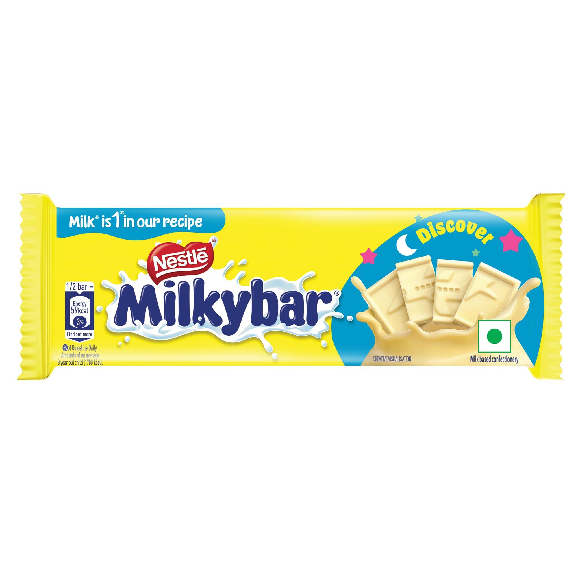 Milkybar Tablet, Made With Milk, Yummy & Creamy Treat, 22.5 G (Weight May Vary Upwards)