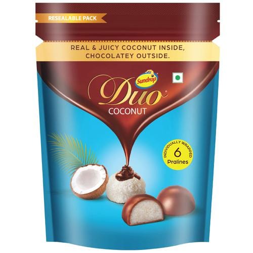 Sundrop Duo Coconut Chocolate, Pralines, 85.8 G (6 Pcs)