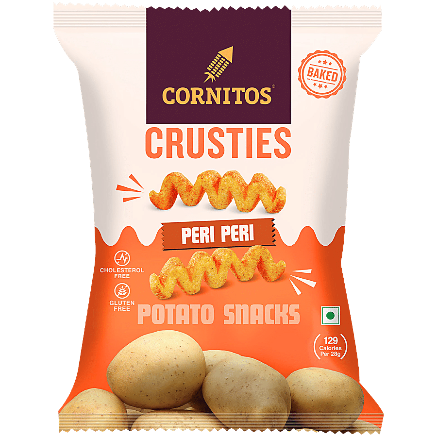 Cornitos Crusties Potato Snacks, Cholesterol & Gluten Free, Peri Peri, 57 G