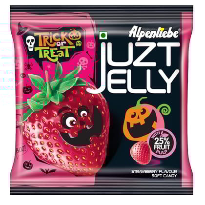 Alpenliebe Juzt Jelly, Strawberry Pouch, 3.7 Gx45 Pc