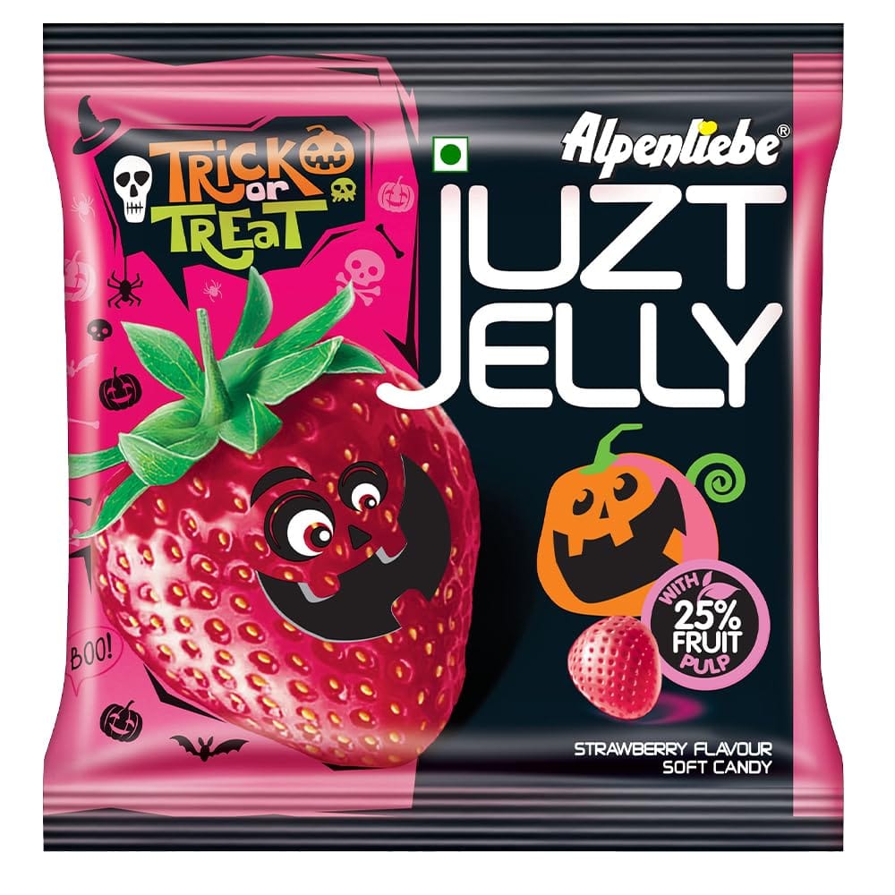 Alpenliebe Juzt Jelly, Strawberry Pouch, 3.7 Gx45 Pc