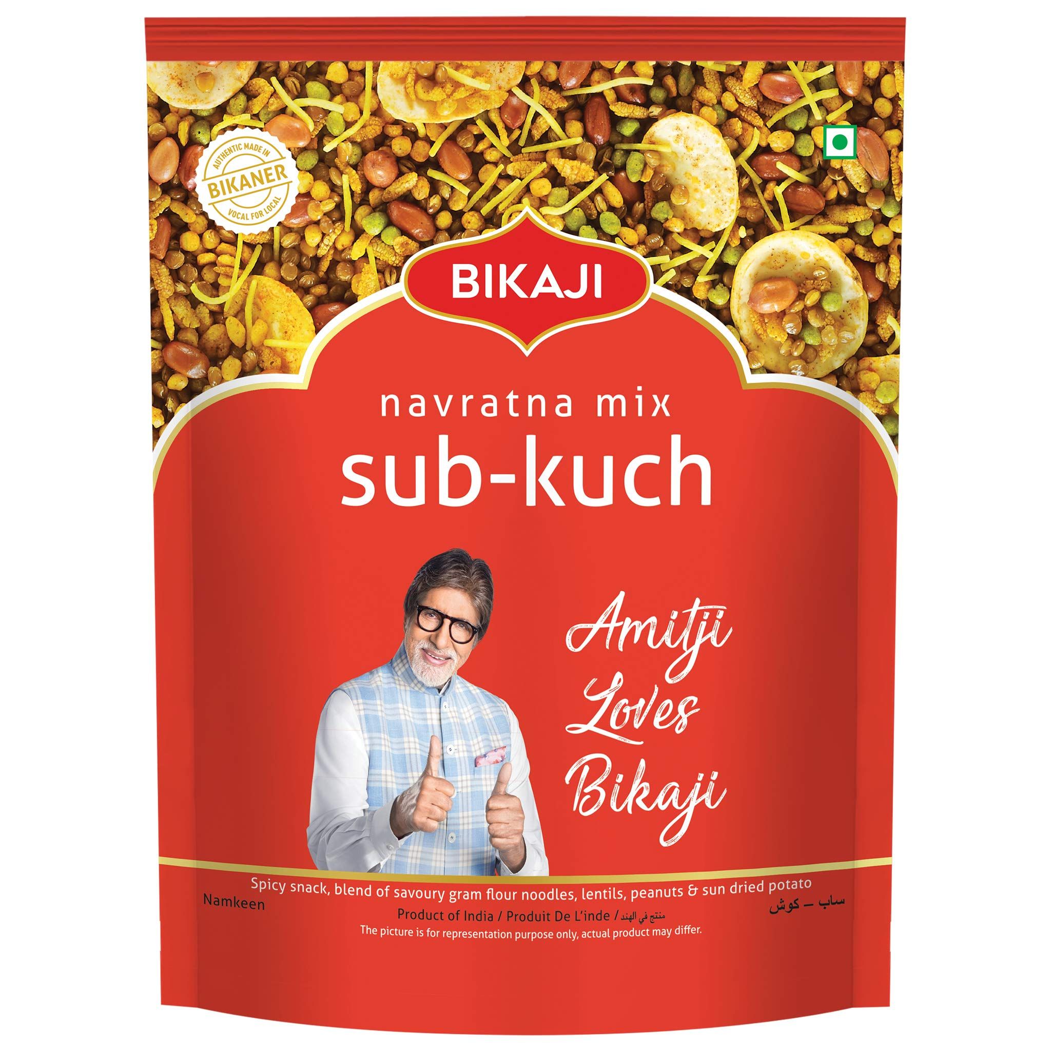 Bikaji Sub Kuch Navratan Mixture, Farsan, Chivda, Authentic Indian Namkeen, Made In Bikaner, Traditional Recipe, Mix Of Namkeen, Peanuts & Potato Sticks, Best Indian Tea Snack, 400G Pack
