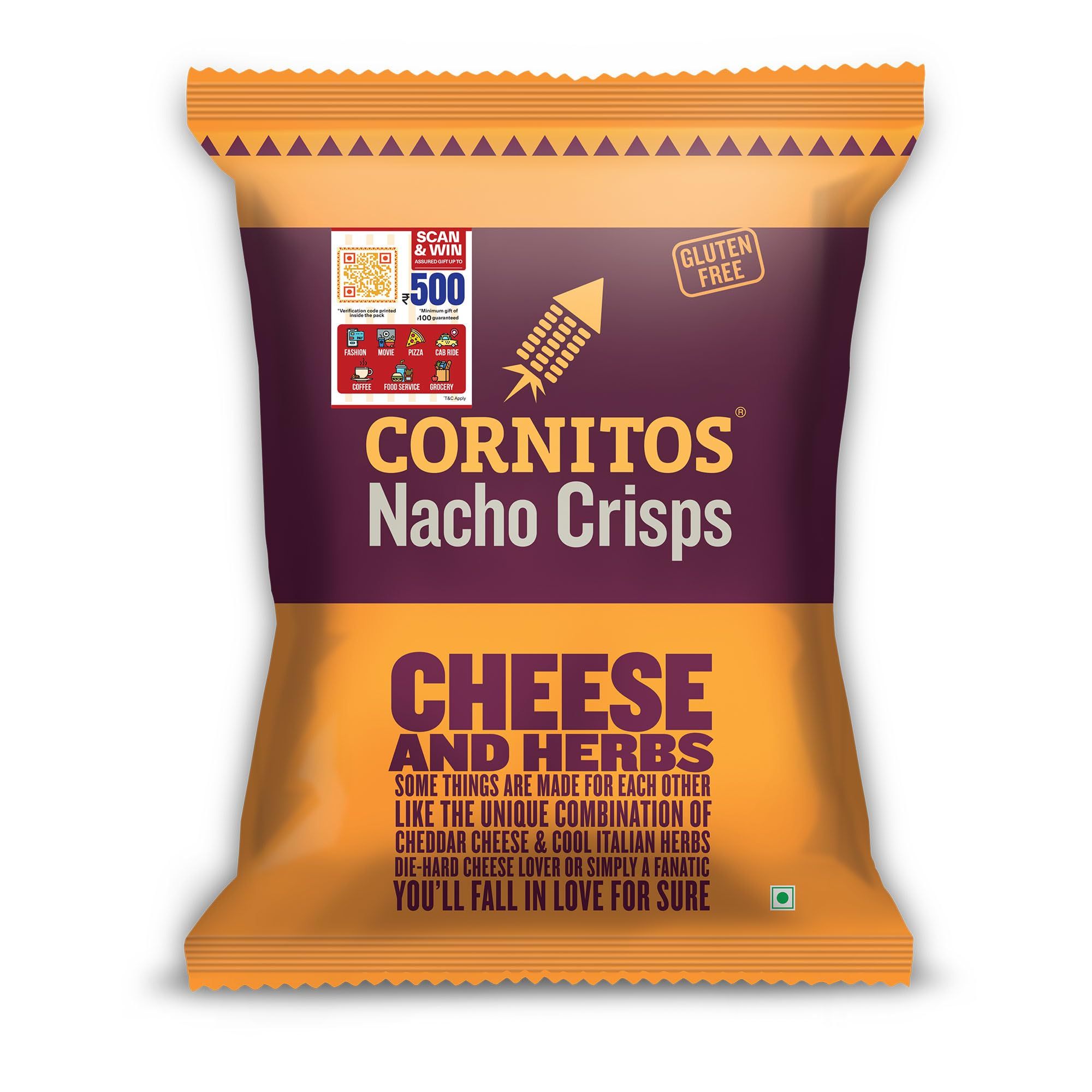 Cornitos Nachos Crisps, Cheese And Herbs, 150