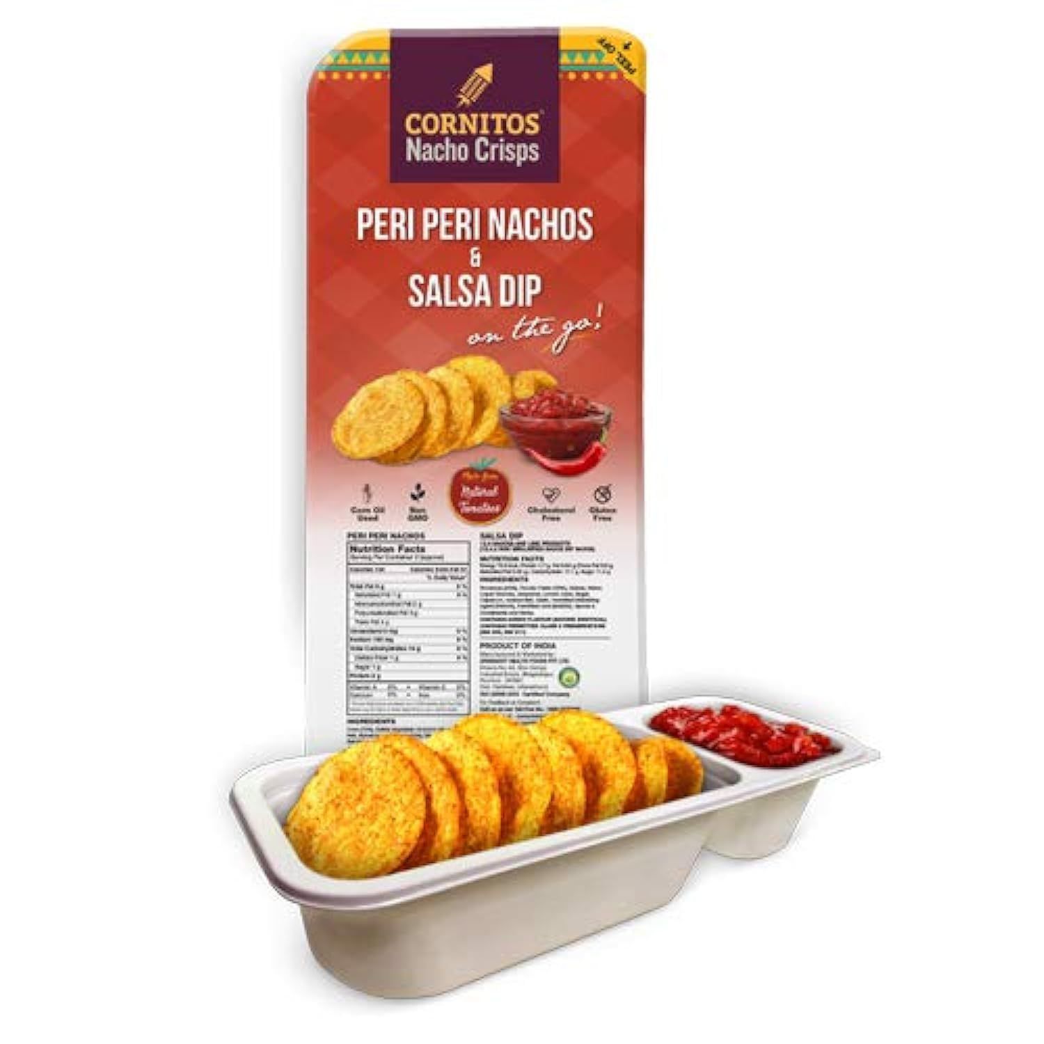 Cornitos Peri Nachos And Salsa Dip Tray, 70 G