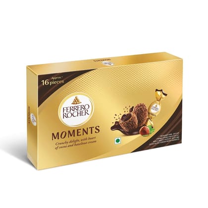 Ferrero Rocher Moments, Hazenut Flavor, 16 Pralines Pcs 92.8Gm