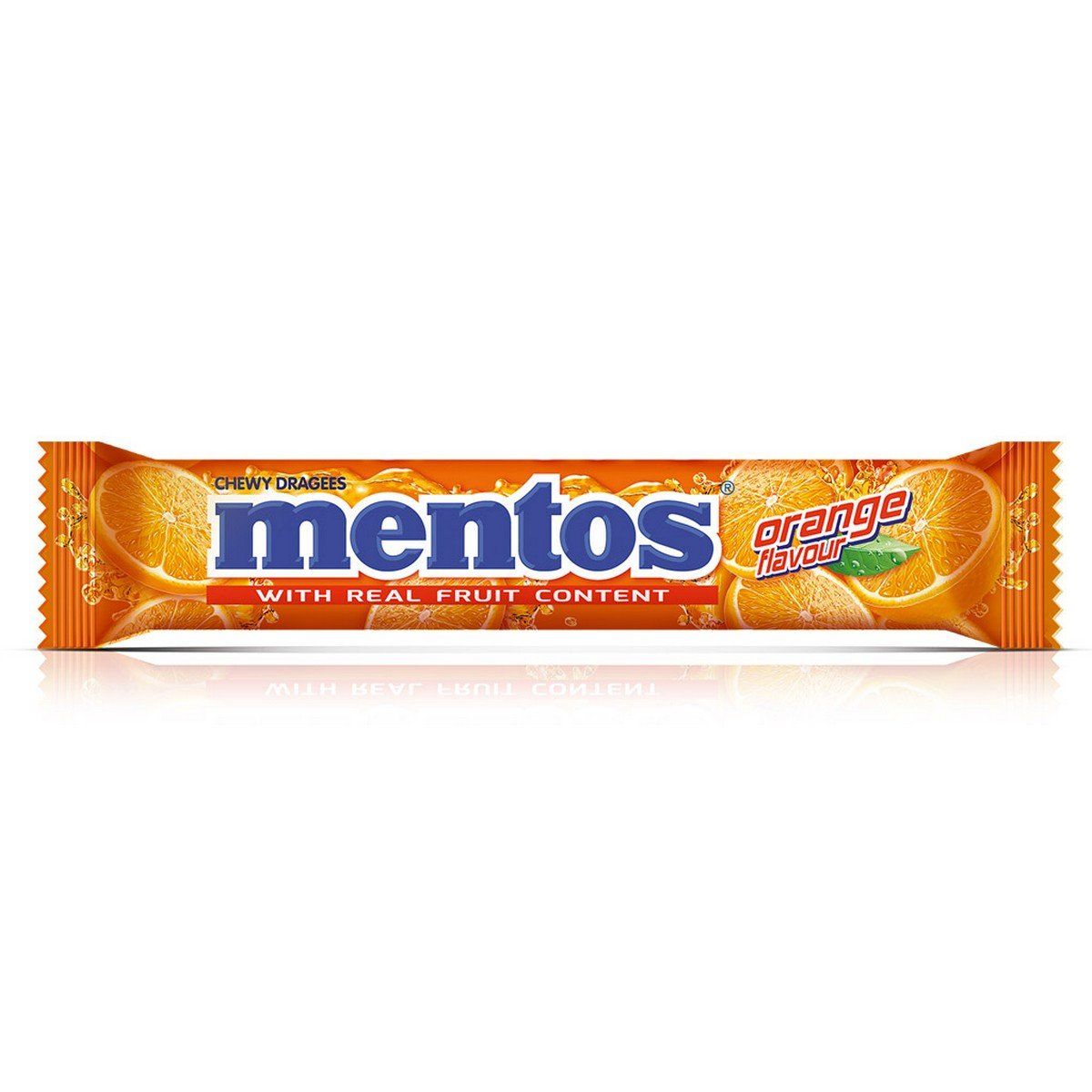 Mentos With Fruit Content Orange Flavour Toffee, 36.4G