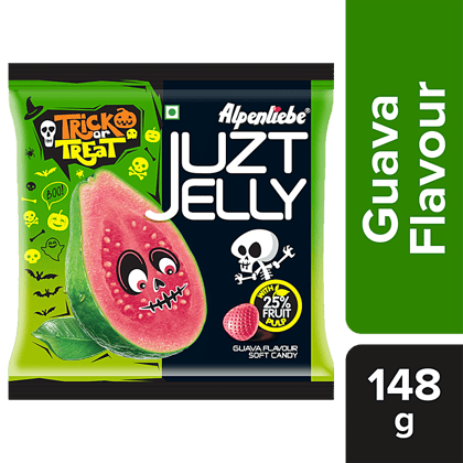 Alpenliebe Juzt Jelly, With 25% Fruit Pulp, Guava Flavour, 148 G (40 Pcs)