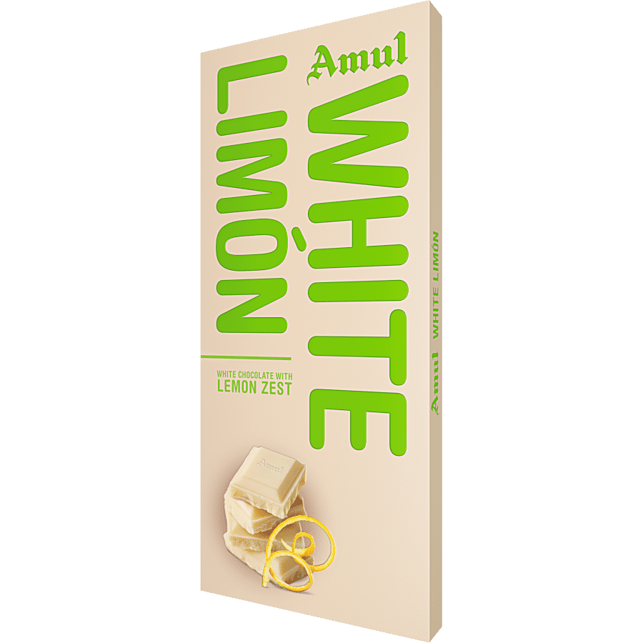 Amul White Limon Chocolate, 150 G Paper Carton