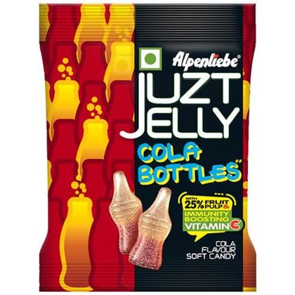 Alpenliebe Juzt Jelly, Cola Flavour Bottles, 67.5 G Pouch