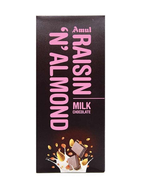Amul Raisin N Almond Milk Chocolate, 150 G (Pack Of 3)
