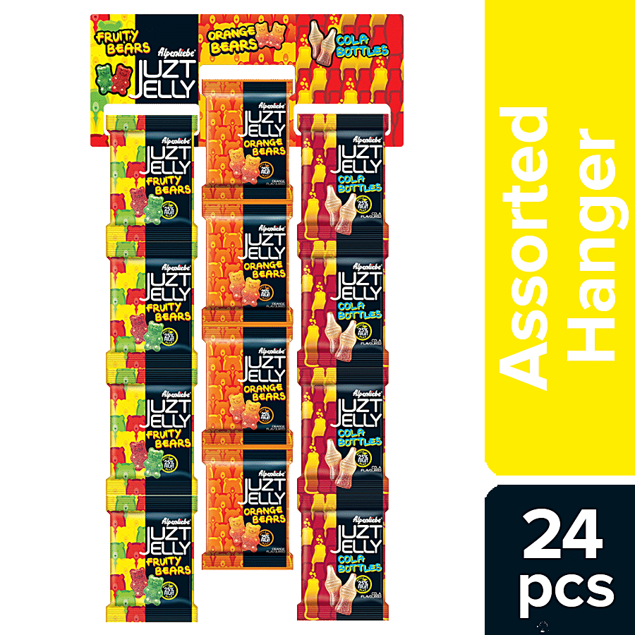 Alpenliebe Juzt Jelly Candies, Assorted Display Hanger, 648 G (Pack Of 24)
