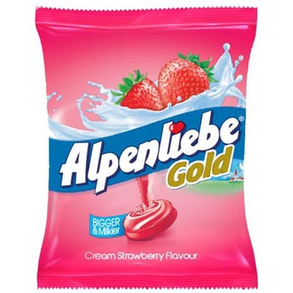 ALPENLIEBE Gold - Cream Strawberry Flavour Candy, 342 g, 90 pcs