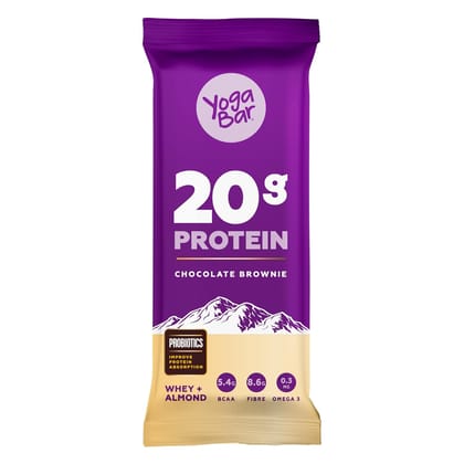 Yogabar Chocolate Brownie 20 G Protein Bar, 70G