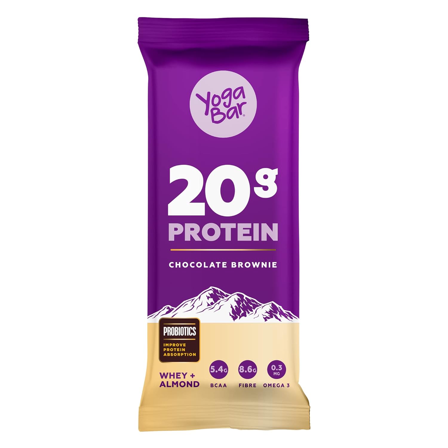 Yogabar Chocolate Brownie 20 G Protein Bar, 70G