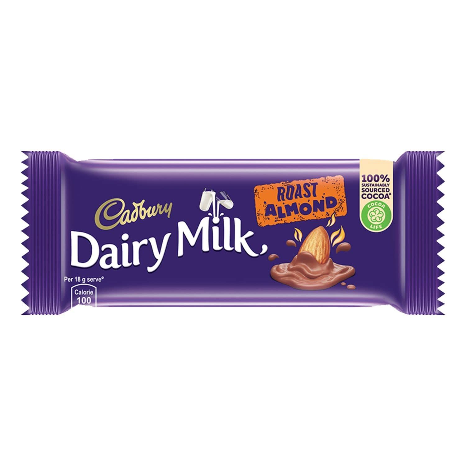 Cadbury Dairy Milk Roast Almond Chocolate Bar, 36 Gram