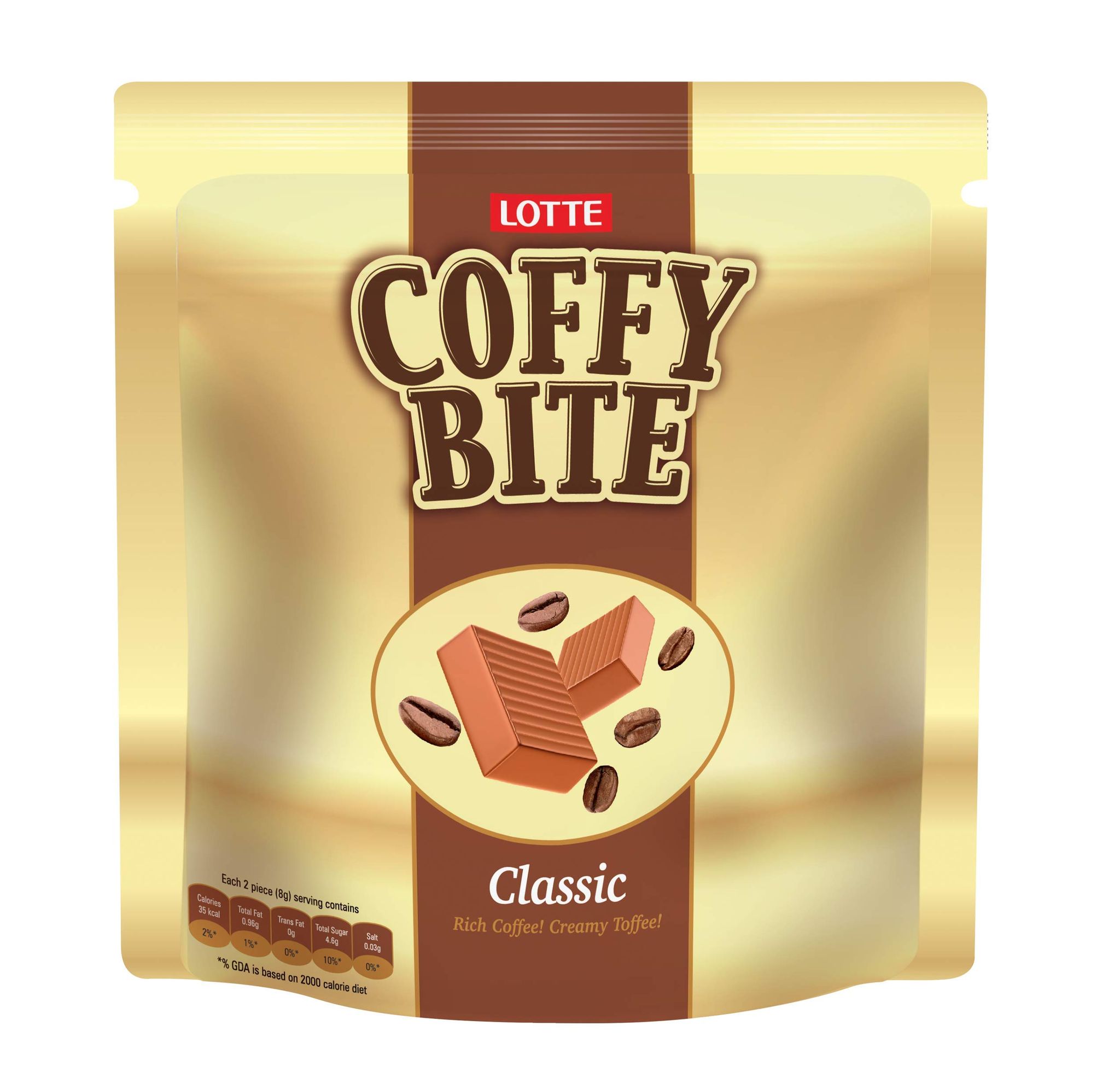 Lotte Coffy Bite Standee Pouch (50 Pieces), 190G