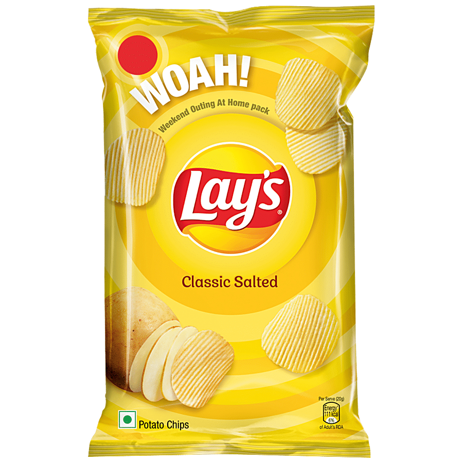 Lay's Potato Chips, Classic Salted Flavour, Crunchy Snacks, 90 G
