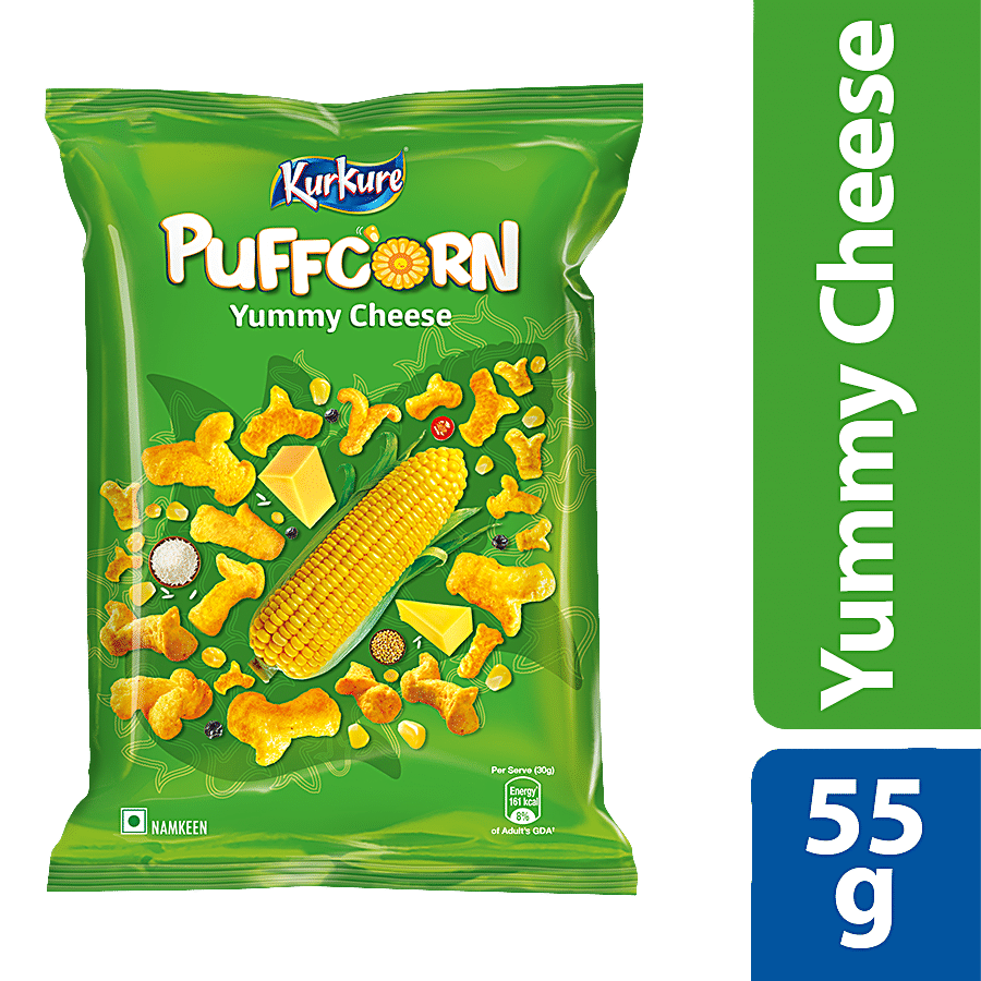 Kurkure Namkeen, Puffcorn, Yummy Cheese, 55 G