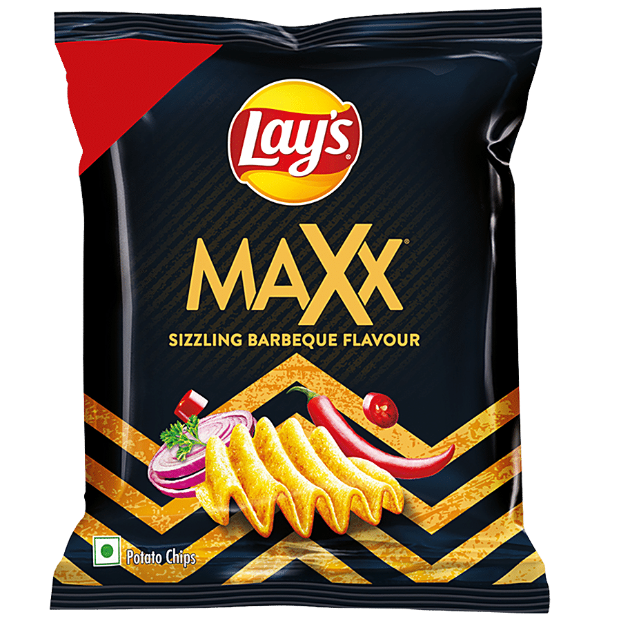 Lays Maxx Potato Chips, Sizzling Barbeque, Crunchy, 15 G